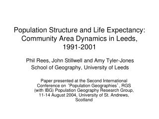 Population Structure and Life Expectancy: Community Area Dynamics in Leeds, 1991-2001