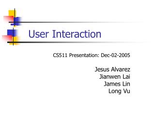 User Interaction