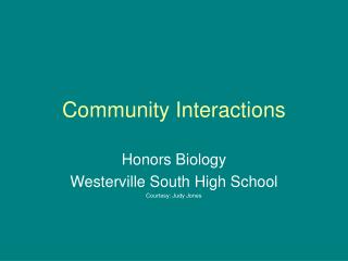 Community Interactions