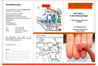 Anmeldecoupon Anmeldung bitte bis zum 01. Februar 2013 per Post, Fax oder Email an: