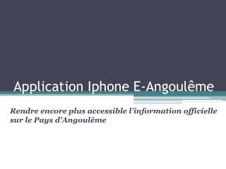 Application Iphone E-Angoulême