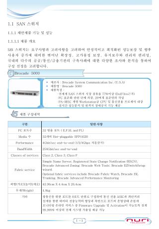 1.1 SAN 스위치 1.1.1 제안제품 기능 및 성능 1.1.1.1 제품 개요