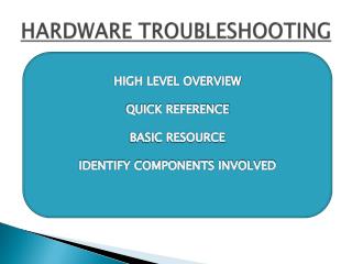 HARDWARE TROUBLESHOOTING