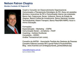 Nelson Patron Chapira Membro Fundador ICF Regional SP