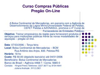 Convite Curso Compras Públicas Pregão On-Line