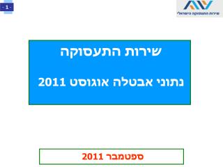 שירות התעסוקה נתוני אבטלה אוגוסט 2011