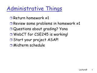 Administrative Things