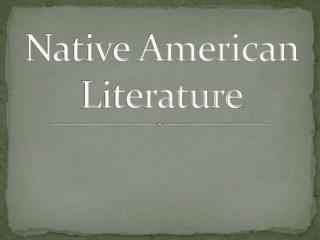 Native American Literature