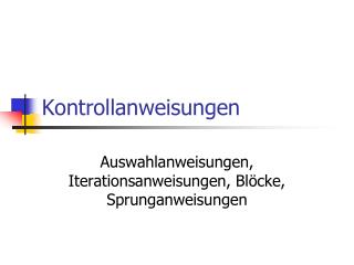 Kontrollanweisungen