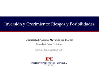 Inversión y Crecimiento: Riesgos y Posibilidades