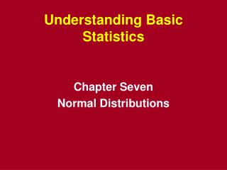 Understanding Basic Statistics