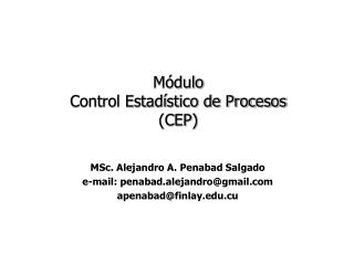 Módulo Control Estadístico de Procesos (CEP)