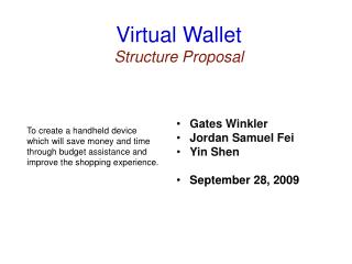 Virtual Wallet Structure Proposal