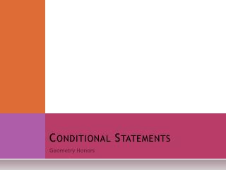 Conditional Statements