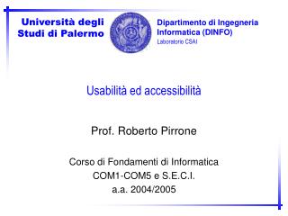 Usabilità ed accessibilità