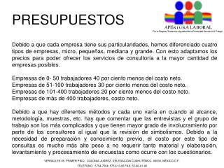 PRESUPUESTOS