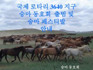 국제 로타리 3640 지구 승마 동호회 출범 및 승마 페스티발 안내