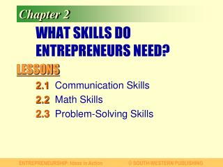 WHAT SKILLS DO ENTREPRENEURS NEED?