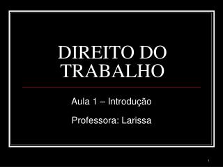 DIREITO DO TRABALHO