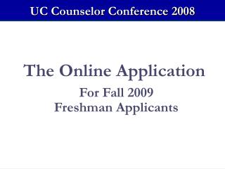 The Online Application