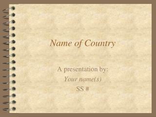 Name of Country