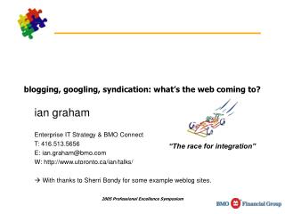 blogging, googling, syndication: what’s the web coming to?