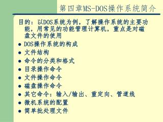 第四章 MS-DOS 操作系统简介