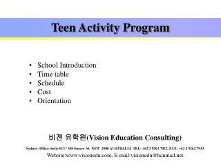 Teen Activity Program