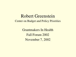 Robert Greenstein