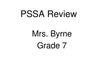 PSSA Review