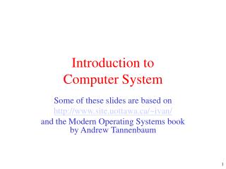 Introduction to Computer System