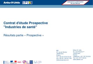 Contrat d'étude Prospective &quot;Industries de santé&quot;