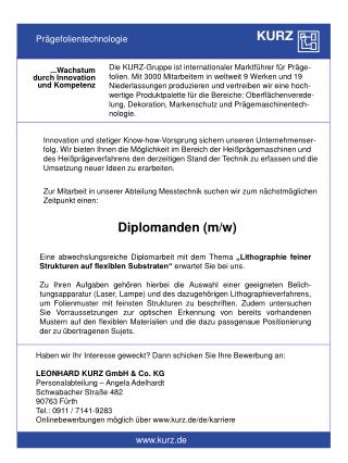 Diplomanden (m/w)
