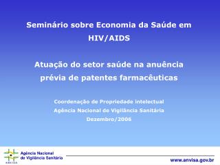 Seminário sobre Economia da Saúde em HIV/AIDS