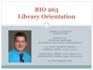 BIO 263 Library Orientation