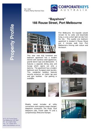 K113, 63 Turner Street Port Melbourne VIC 3207 Ph: +61 3 9279 7200 Fax: +61 3 9646 0474