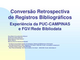 Conversão Retrospectiva de Registros Bibliográficos