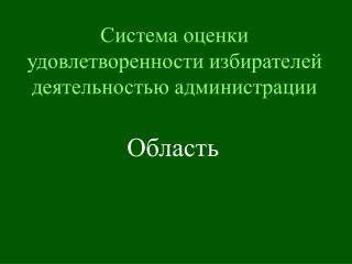 Система оценки удовлетворенности избирателей деятельностью администрации