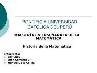 PONTIFICIA UNIVERSIDAD CATÓLICA DEL PERÚ