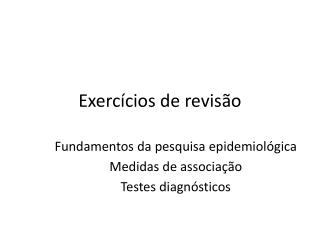 Exercícios de revisão