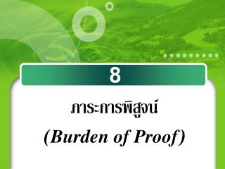 ภาระการพิสูจน์ ( Burden of Proof )