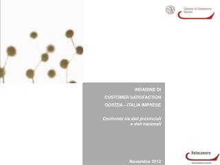 INDAGINE DI CUSTOMER SATISFACTION GORIZIA – ITALIA IMPRESE Confronto tra dati provinciali