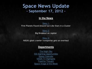 Space News Update - September 17, 2012 -