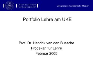 Portfolio Lehre am UKE