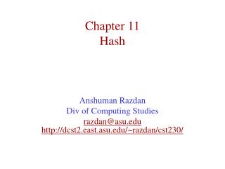 Chapter 11 Hash