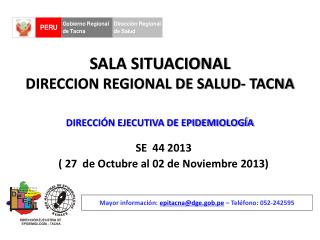 SALA SITUACIONAL DIRECCION REGIONAL DE SALUD- TACNA
