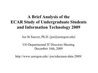 Welcome And A Note About These Slides