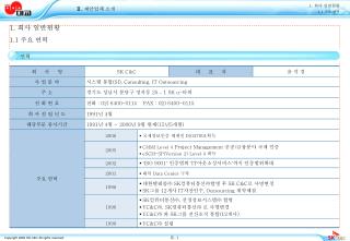 1. 회사 일반현황 1.1 주요 연혁