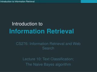 Introduction to Information Retrieval