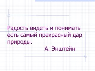 Радость видеть и понимать есть самый прекрасный дар природы. 									А. Энштейн